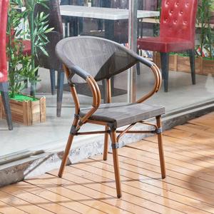 Chaise <span class=keywords><strong>de</strong></span> <span class=keywords><strong>bistrot</strong></span> en rotin d'extérieur, chaise <span class=keywords><strong>de</strong></span> salle à manger en osier pour usage commercial, ensemble table <span class=keywords><strong>de</strong></span> <span class=keywords><strong>bistrot</strong></span> avec plateau rond en marbre pour jardin et café - Product Image 3