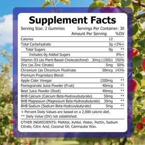 Gomitas Keto ACV OEM ODM con Vitamina y Polvo de Jugo de Granada con Madre Fermentada, Promueven la Salud Intestinal, la Digestión y el Control de Peso - Product Image 2