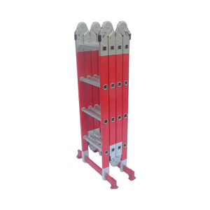 Escalera Industrial Plegable Multiposición 4x4 Reforzada con Bloqueo, No Conductora, de FRP, Capacidad 150kg, EN131, para Exterior/Almacén - Product Image 1