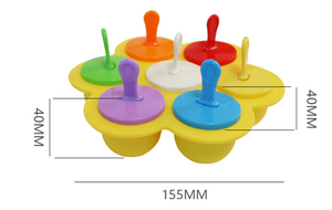 Moule de cuisson et de congélation en silicone à 7 compartiments avec poignée pour aliments pour bébés faits <span class=keywords><strong>maison</strong></span>, glaçons et œufs, et récipient de stockage - Product Image 5