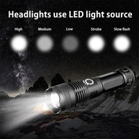 Lampe de poche USB rechargeable super puissante fabriquée en alliage d'aluminium en Chine avec ampoule LED Zoom lumière vive pour l'urgence