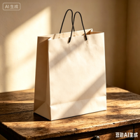 Sacs en papier personnalisés, élégants et réutilisables, sacs cadeaux et sacs pour vêtements de luxe en beige pour Noël