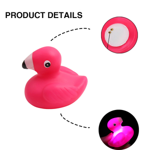 Whowsale <span class=keywords><strong>Flamingo</strong></span> Light up banyo oyuncak dokunmatik aktif Glow karanlık yüzen hayvan duyusal bebekler için çocuk havuzu hediye oyna - Product Image 3
