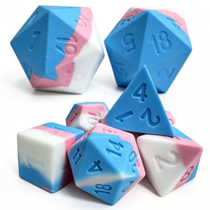 Cute Stress Relief <b>Squishy</b> DND Dice Sets D4-D20 Polyhedral Silicone DND Dice Set Bulk OEM ODM Available for D&D TRPG Gift - Product Image 2