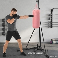 Support de sac de frappe triangulaire robuste en acier avec hauteur réglable, cadre autoportant pour sac de frappe pour entraînement de boxe à domicile