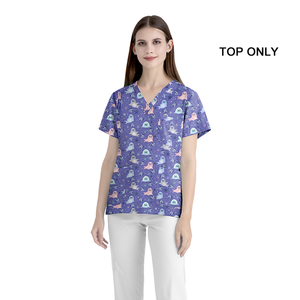 Blouses d'infirmière en coton à imprimé animaux de dessin animé pour clinique vétérinaire, hôpital, dentisterie, uniformes médicaux et chirurgicaux - Product Image 6
