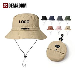 Customized Summer UV Sunscreen Men's and Women's Waterproof Fishing Hats Outdoor Hiking Bucket Hats Adjustable with Storage <b>Bag</b> - Product Image 1