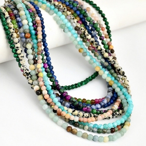 Perles en pierre naturelle de 4 mm faites à la main JD Wholesale, pierres précieuses de guérison (Agate, <span class=keywords><strong>Tourmaline</strong></span>) pour colliers chrétiens, mariages et fêtes - Product Image 4
