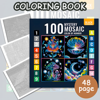 Livre de coloriage mosaïque Pixel Mystery pour adultes – 100 motifs uniques en grille, pages à numéros pour colorier, soulagement du stress, relaxation et méditation