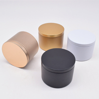 Boîte à Bougie en Métal Vide Ronde 2oz 4oz 8oz 16oz, Récipient en Étain Sans Soudure Crème Vert Violet Noir Rose, Boîte à Bougie avec Couvercle 8oz