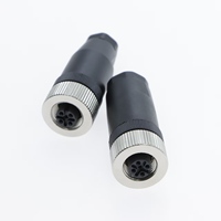 Connecteur d'aviation M12 femelle droit à visser 8 broches pour câblage sur site