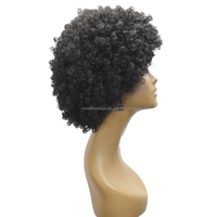 Nouveautés Afro Puff Kinky Yaki Wave Curly Short Bob Perruques Avec Frange Perruques Perruques Synthétiques Machine Pleine Perruque pour les Femmes Noires