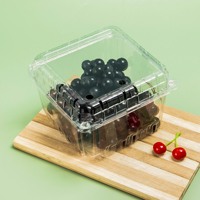 Boîtes d'emballage jetables pour fruits, boîtes à clapet transparentes pour myrtilles, boîtes de protection pour myrtilles en gros