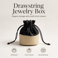 Mini pochette à bijoux ronde en velours avec cordon de serrage, sac de rangement de voyage portable en cuir PU pour bagues et boucles d'oreilles, emballage cadeau