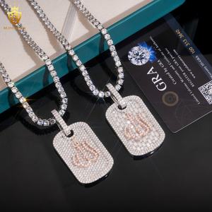 Neues Design Fire Dog Tag Anhänger 925 Sterling Silber VVS Moissan ite Custom Iced Out Zwei Stile Diamond Herren Anhänger - Product Image 1