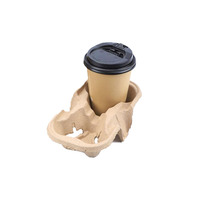 Porte-gobelets jetables en carton ondulé pour 2 gobelets, support biodégradable pour boissons, idéal pour les cafés, les plats à emporter et les restaurants