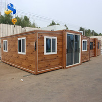 Maison conteneur préfabriquée extensible de 20 pieds avec 2 chambres, cuisine et salle de bain pour habitation, bureau ou école