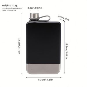 Gourde carrée plate en acier inoxydable de 9 oz, personnalisable avec logo, portable pour l'extérieur - Product Image 3