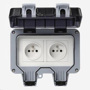 Enchufes franceses dobles de 16A impermeables para exteriores, toma de corriente eléctrica <span class=keywords><strong>con</strong></span> <span class=keywords><strong>interruptor</strong></span> maestro IP66 Para Fila de enchufes de carga a prueba de lluvia - Product Image 2