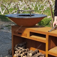 Barbecue au charbon de bois en acier pour jardin, camping et extérieur, personnalisé pour plus de 5 personnes avec dispositif de sécurité anti-flamme