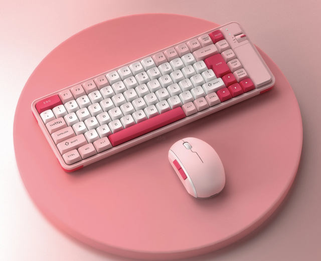 Color 2.4G BT Wireless Dual Model 84 Keyboard Mouse Combination Membrane Keyboard