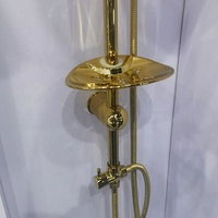 Colonne de douche noire de qualité supérieure en acier inoxydable surpuissante avec douchette séparée et jet pluie pour hôtels