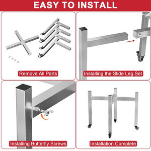 Firepit Stand Stainless <strong>Steel</strong> Adjustable Stand for Camping <strong>Outdoor</strong> <strong>Fireplace</strong> Stand for Solo Stove Bonfire - Product Image 3