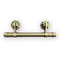 Poignée de cercueil funéraire 1071-3 avec barre ronde de 25 mm et couleur laiton antique durable