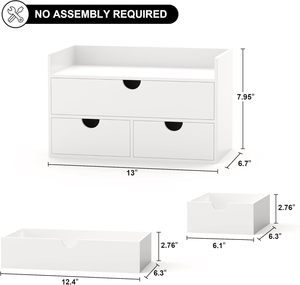 โต๊ะทำงานไม้ไผ่ทรงสี่เหลี่ยมผืนผ้าขนาดเล็ก ชั้นเดียว ดีไซน์ทันสมัย พร้อมลิ้นชักสีขาว สำหรับจัดระเบียบสำนักงานที่บ้าน - Product Image 3