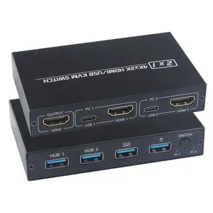 Promotion for 4KX2K KVM Switch Splitter 2-Port HDTV USB Plug And Play Hot for Shared Monitor Keyboard And Mouse Adaptive HDCP Printer