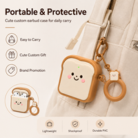 Étui personnalisé en PVC souple pour écouteurs, motif alimentaire mignon, boîte de protection pour écouteurs