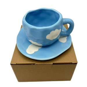 Ensemble de tasses à café en céramique irrégulières, faites à la main, au design unique, avec motifs personnalisables – Vente chaude directe usine - Product Image 6