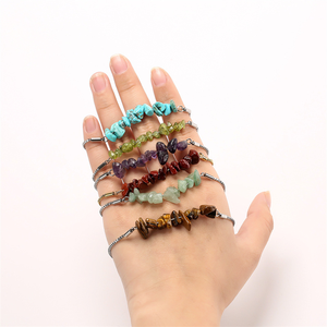 Metaphysical Healing Natural Stone Chip Slider <b>Bracelet</b>, <b>Adjustable</b> Jewelry for Daily Wear & Mother's Day Gifting - Product Image 1