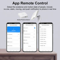 Sensor Detektor Kehadiran Manusia Radar MM-Wave 24G WiFi Pintar Tuya, Sensor Kehadiran Manusia Sudut Lebar, Keamanan Rumah Pintar