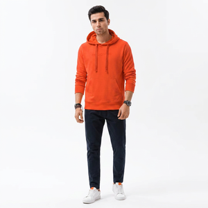 Men's New Fashion Hoodie Custom Printed Solid <b>Thermal</b> 3D Foam <b>Fleece</b> Sweatshirt Polyester/Cotton Heavyweight Raw Hem Cut Edge - Product Image 1