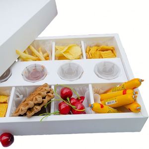 Picnic Camping <b>Party</b> Kraft Paper Dessert <b>Box</b> Platter Food Brunch Grazing <b>Box</b> Catering Packaging Platter <b>Box</b> With Dividers Lid - Product Image 4