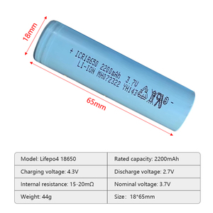 18650 Solid State Rechargeable <strong>Battery</strong> Pack 3.7v 1500mah 2000mah 2500mah 2200mah <strong>High</strong> Discharge Rate Cylindrical <strong>LiFePO4</strong> <strong>Battery</strong> - Product Image 5