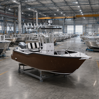 Bateau de pêche à console centrale de 18 pieds en aluminium et fibre de verre, 6 personnes, 150 CV, avec T-Top, vivier, porte-cannes, pour la pêche sportive en baie et en eau peu profonde