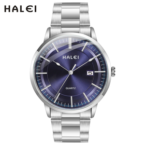 Drop Shipping HALEI Men's Quartz Watch Stainless Steel Band Gold Silver Two-Tone Round Dial Business Elegant StyleJapanese Move - Product Image 6