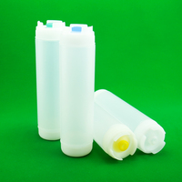 Botol Tekan HDPE Isi Ulang 16oz, Peralatan Dapur untuk Saus Kedelai, Saus Tomat, Dispenser Permen, Logo FiFO Dicetak untuk Penggunaan Makanan
