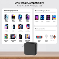 Cargador de Pared USB C GaN de 140W, Bloque de Carga Rápida PD3.1, Adaptador con Enchufe Estadounidense para iPhone 16, MacBook Pro, Laptop, Negro, 1C