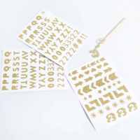 Autocollants en vinyle alphabet pailleté or à succès avec des chiffres et des symboles pour le scrapbooking, les loisirs créatifs, la décoration de fête