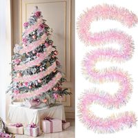 Guirlande de Noël rose, bleue et blanche, guirlande métallique, décoration pour la Saint-Valentin, anniversaire, mariage, fête, fournitures pour la maison
