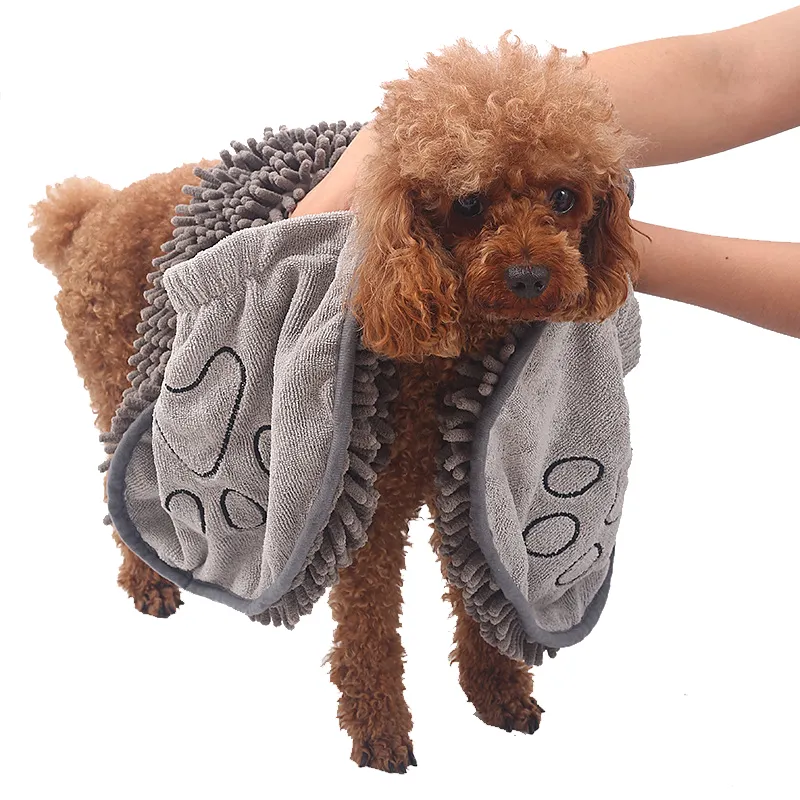 Custom Machine Wasbare Super Absorberende Zachte Microfiber Hond Badhanddoek Voor Grote Honden