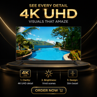 Televisor LED Inteligente 4K UHD de 100 Pulgadas con Android, WiFi, Bluetooth, HDMI, USB, Pantalla Grande para Cine en Casa y Grandes Espacios