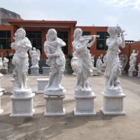 Statue de la déesse des quatre saisons en marbre blanc naturel sculptée à la main pour la décoration d'hôtel