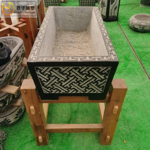 Jarrón de Piedra Tallado Jiahua, Maceta de Piedra para Jardín Exterior, Estilo Chino, Duradero - Product Image 5