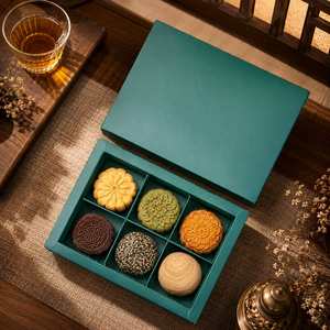 Caja de Regalo Rígida y Resistente con Compartimentos, de Cartón Corrugado, Acabado Mate Premium, para Chocolates, Galletas y Dulces - Product Image 3