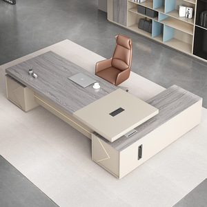 Hiện Đại Đơn Giản Thiết Kế Nội Thất Văn Phòng Kaki Bằng Gỗ E1 Bàn Ông Chủ Văn Phòng Sang Trọng Bàn Điều Hành Hiện Đại Cho Ceo - Product Image 5