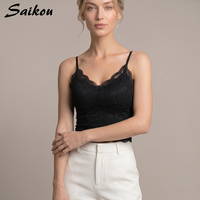 Saikou Nouveau Style OEM ODM Personnalisé Camisole en Dentelle Respirante Brodé avec Soutien-Gorge Push-Up Rembourré et Débardeur